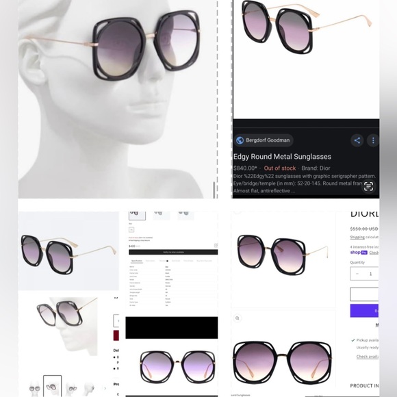 CHRISTIAN DIOR OVERSIZED UNIQUE BLACK FRAME FROM THE DIRECTIONS COLLECTION - Picture 3 of 16